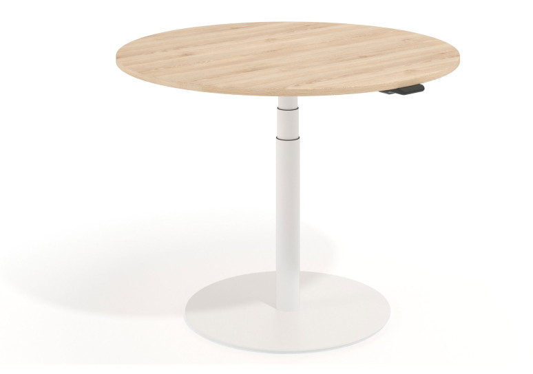 Combinacion Erghos Core Planet mesa de juntas elevable premium estructura blanca - DIAMETRO 80 cm, Marfil