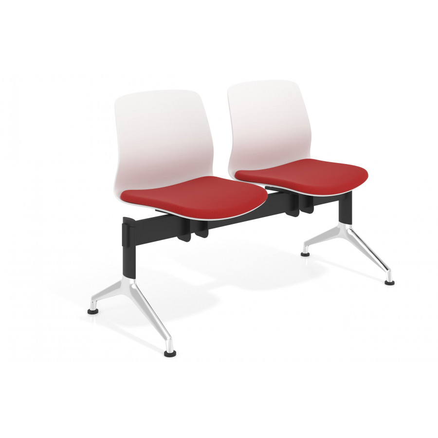 Bancada Sala de Espera Nexus 2 asientos, pata aluminio lucido