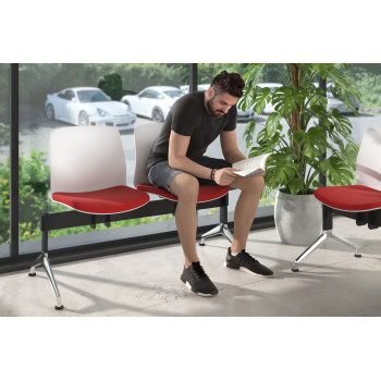 Bancada Nexus - Bancada Sala de Espera Nexus 2 asientos, pata aluminio lucido - Imagen 2