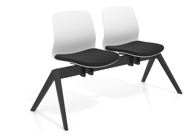 Bancada Sala de Espera Nexus 2 asientos, pata nylon - NEGRO