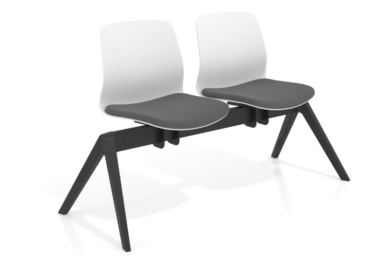 Bancada Sala de Espera Nexus 2 asientos, pata nylon - Gris