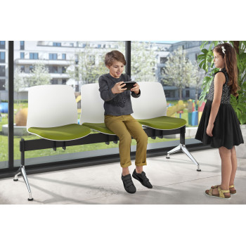 Bancada Nexus - Bancada Sala de Espera Nexus 3 asientos, pata aluminio lucido - Imagen 2