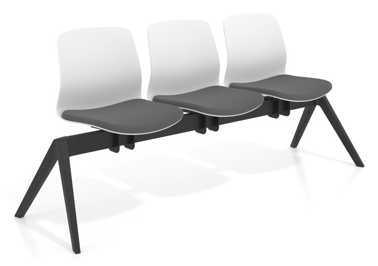 Bancada Sala de Espera Nexus 3 asientos, pata nylon - Gris