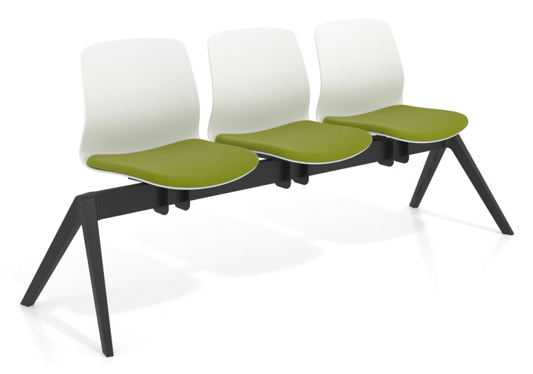 Bancada Sala de Espera Nexus 3 asientos, pata nylon - VERDE