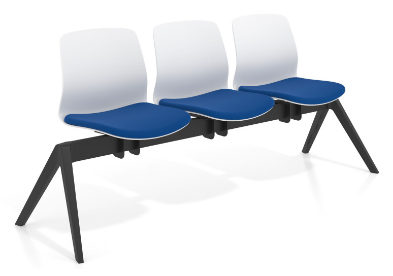 Bancada Sala de Espera Nexus 3 asientos, pata nylon - AZUL