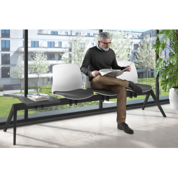 Bancada Nexus - Bancada Sala de Espera Nexus 3 asientos + mesa, pata aluminio nylon - Imagen 2