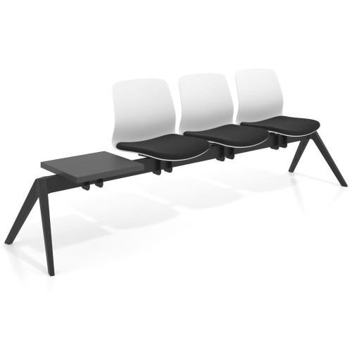 Bancada Sala de Espera Nexus 3 asientos + mesa, pata aluminio nylon - sin brazos