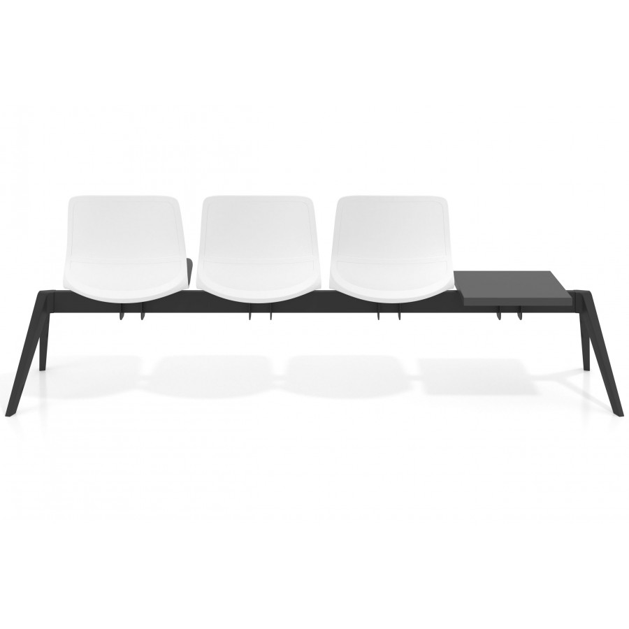 Bancada Sala de Espera Nexus 3 asientos + mesa, pata aluminio nylon