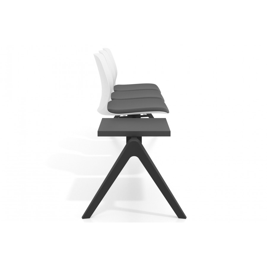 Bancada Sala de Espera Nexus 3 asientos + mesa, pata aluminio nylon