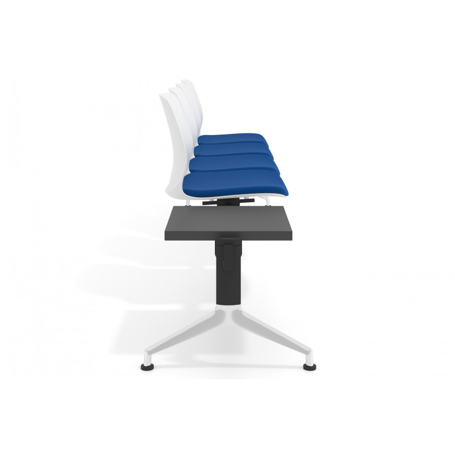Bancada Sala de Espera Nexus 4 asientos + mesa, pata aluminio lucido
