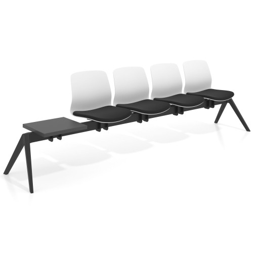 Bancada Sala de Espera Nexus 4 asientos + mesa, pata nylon - sin brazos