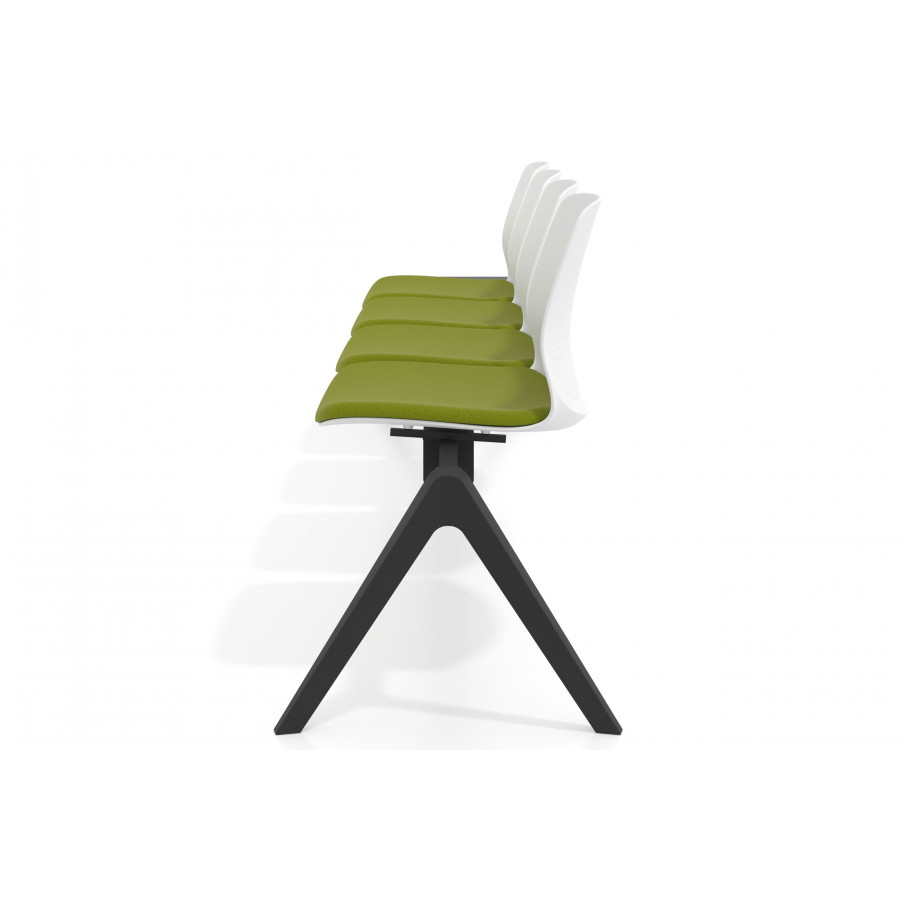 Bancada Sala de Espera Nexus 4 asientos + mesa, pata nylon