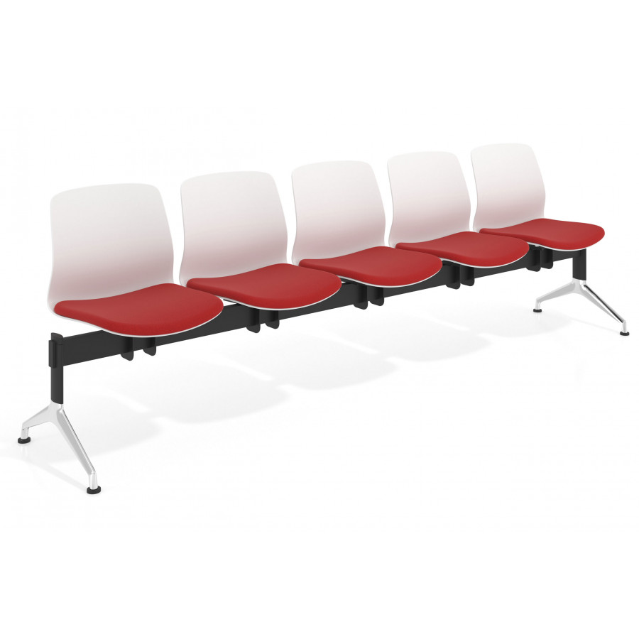 Bancada Sala de Espera Nexus 5 asientos, pata aluminio lucido
