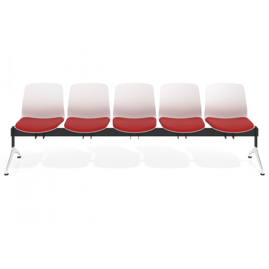 Bancada Sala de Espera Nexus 5 asientos, pata aluminio lucido