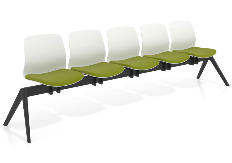 Bancada Sala de Espera Nexus 5 asientos, pata nylon - VERDE
