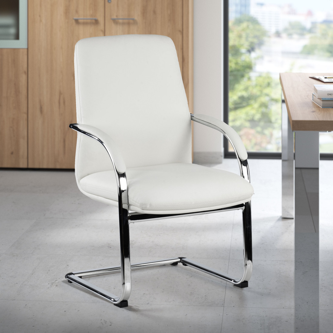 silla confidente blanco aston piel natural 2