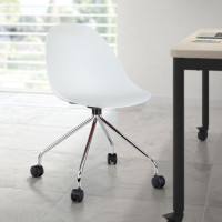 Silla de confidente Flow, con ruedas - BLANCO Second image