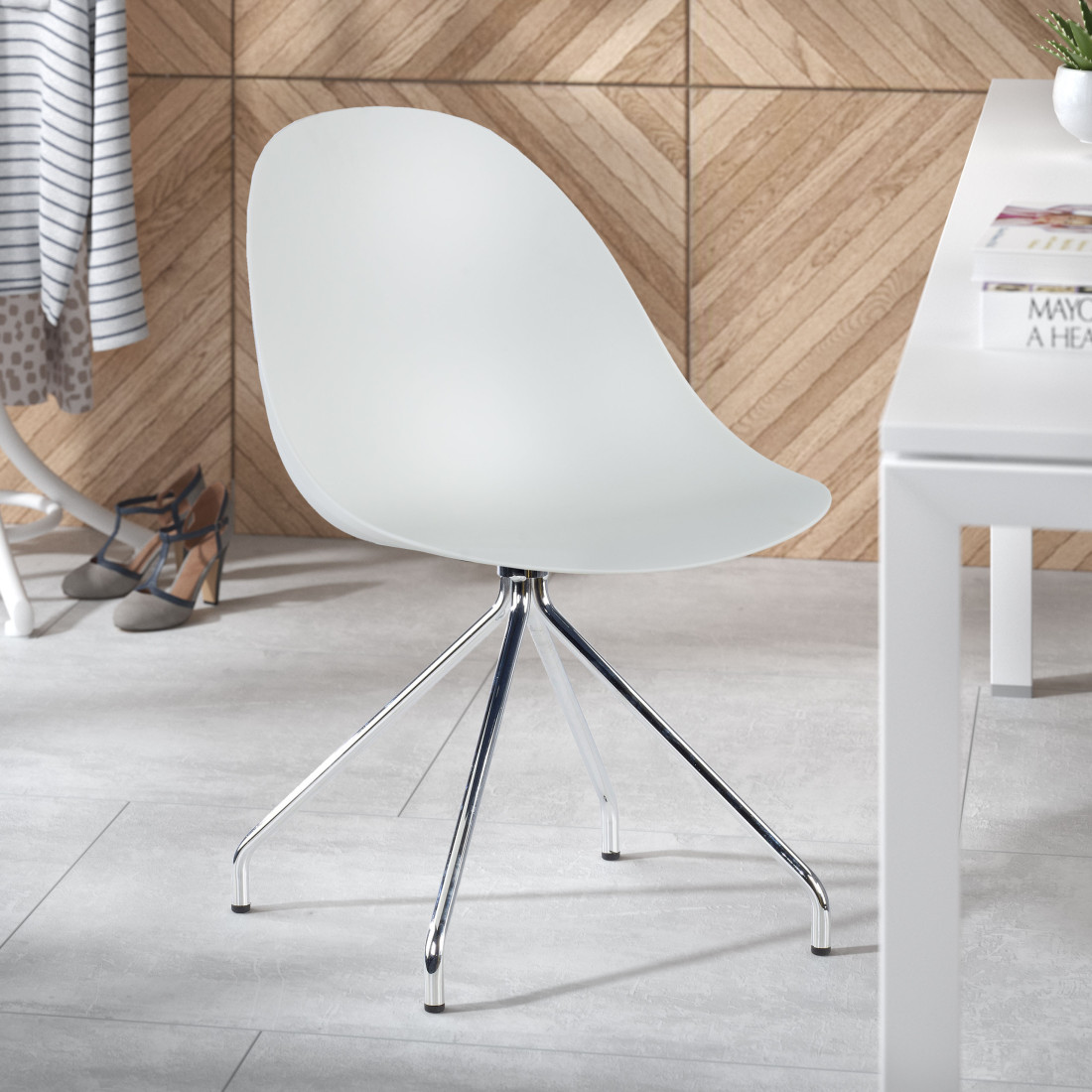 silla confidente blanco flow base piramide plastico 2