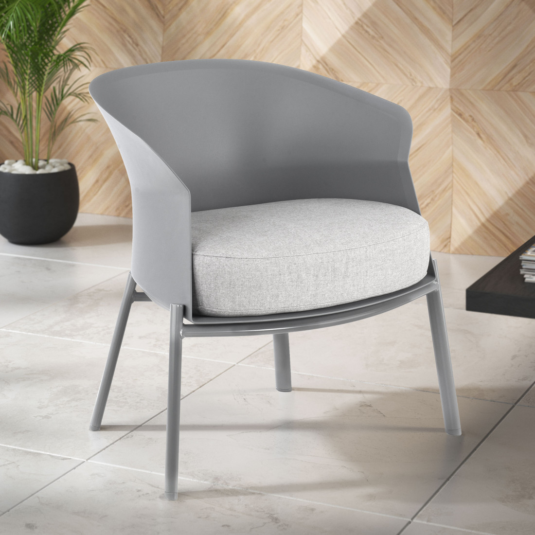 sillon para sala de espera gris winnie patas de madera tela 2