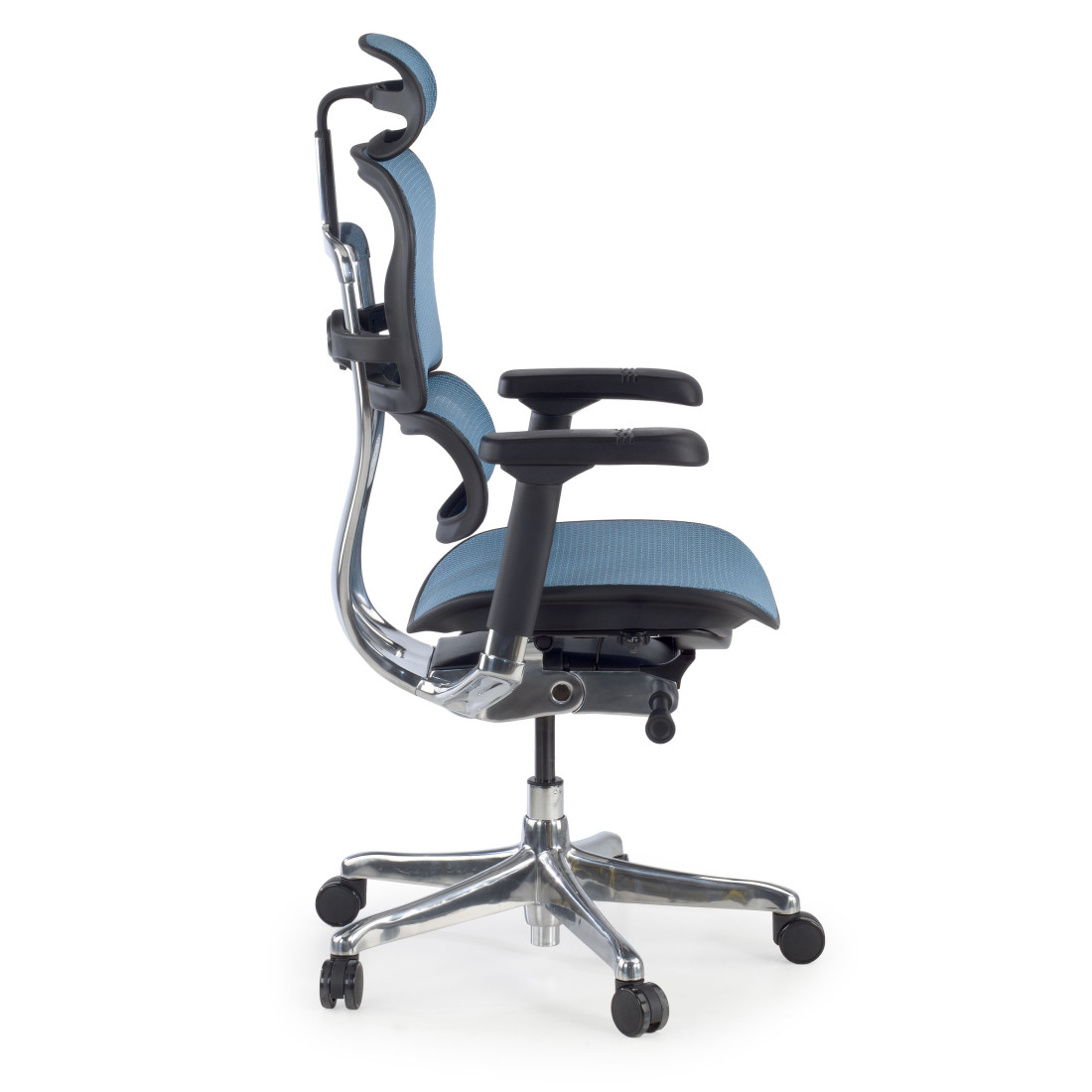 silla ergonomica azul ergohuman elite estructura negra red malla 5