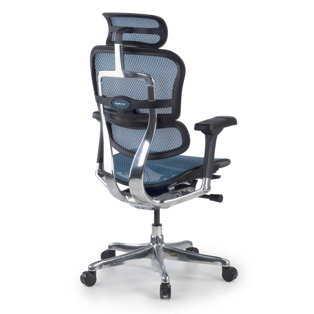 silla ergonomica azul ergohuman elite estructura negra red malla 11