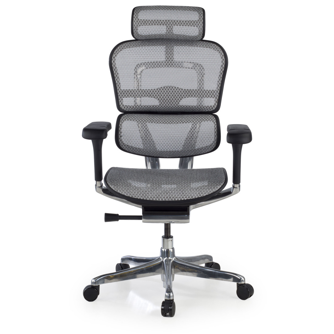 silla ergonomica gris ergohuman elite estructura negra red malla 3