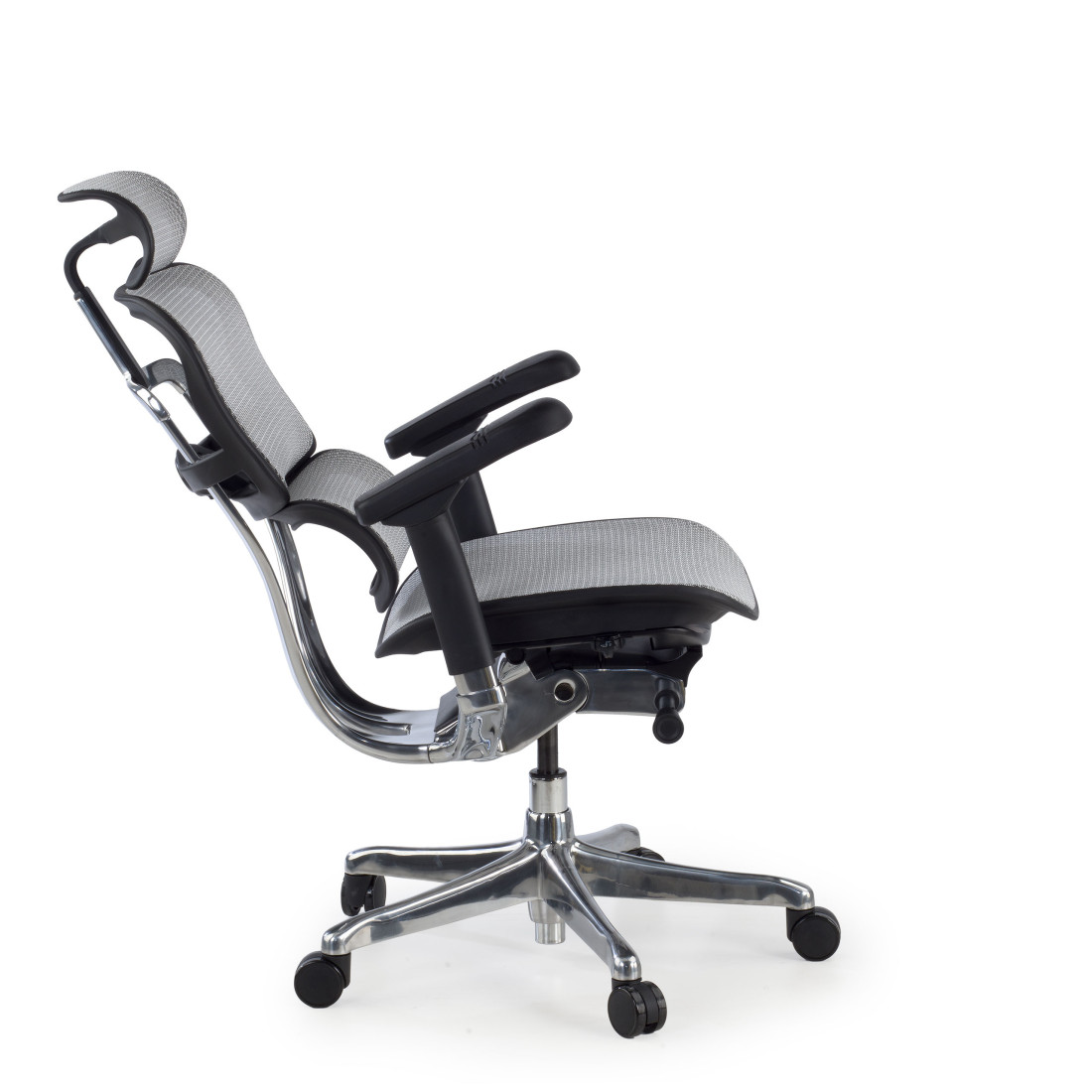 silla ergonomica gris ergohuman elite estructura negra red malla 7
