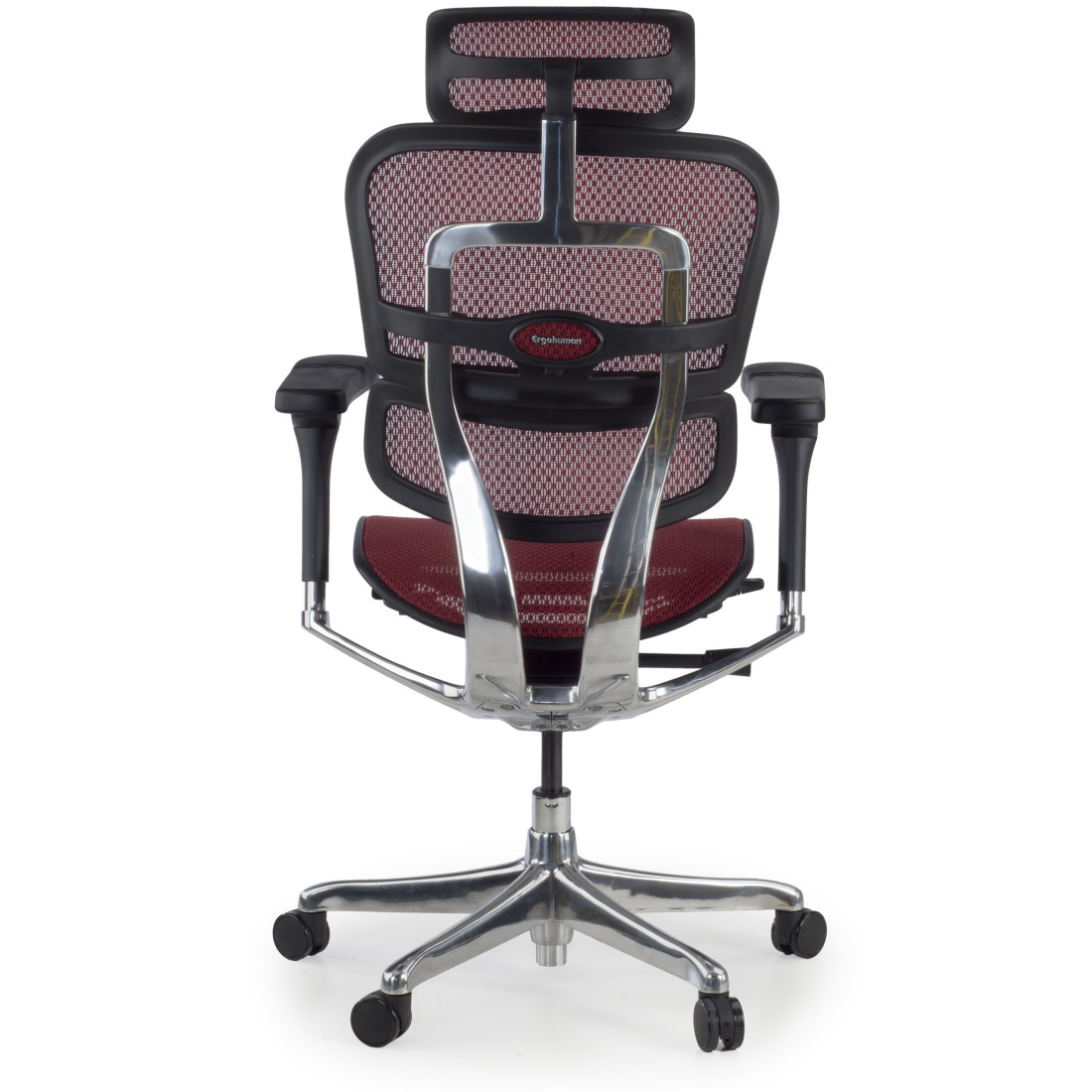 silla ergonomica rojo ergohuman elite estructura negra red malla 9