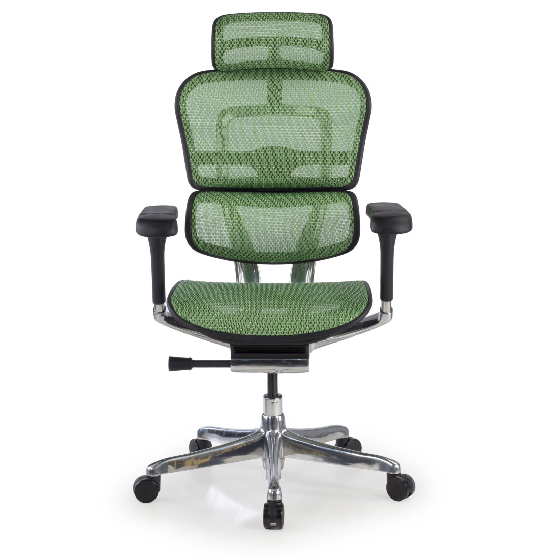 silla ergonomica verde ergohuman elite estructura negra red malla 3
