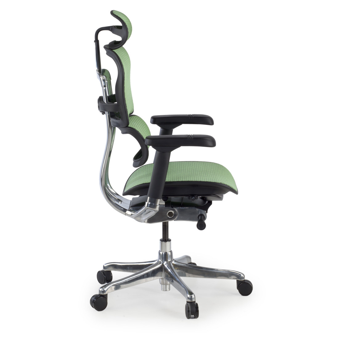 silla ergonomica verde ergohuman elite estructura negra red malla 6