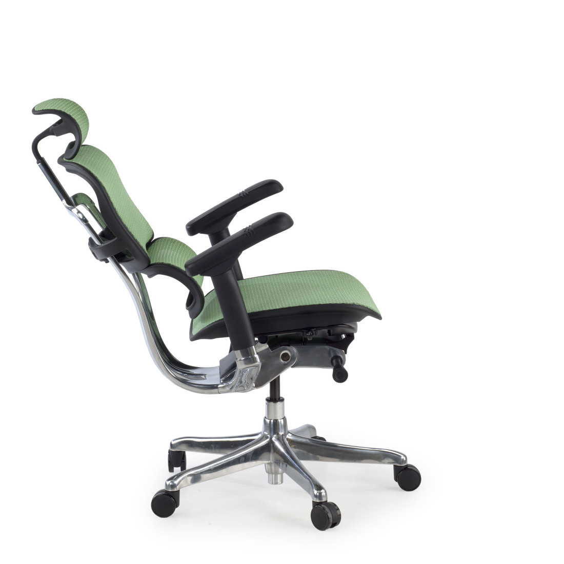 silla ergonomica verde ergohuman elite estructura negra red malla 7