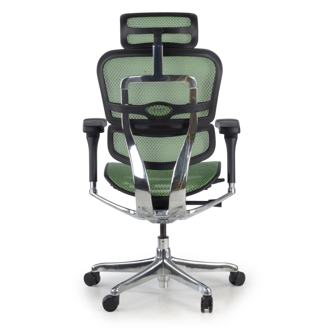 silla ergonomica verde ergohuman elite estructura negra red malla 9
