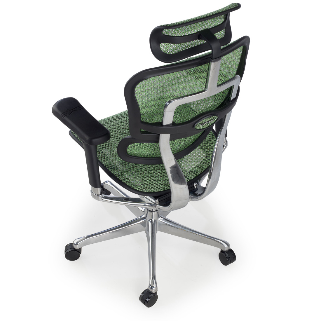 silla ergonomica verde ergohuman elite estructura negra red malla 10