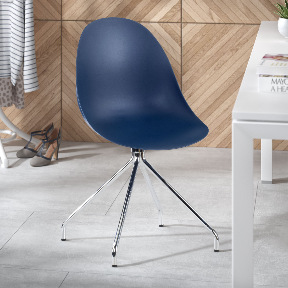 silla confidente rojo flow base piramide plastico 2