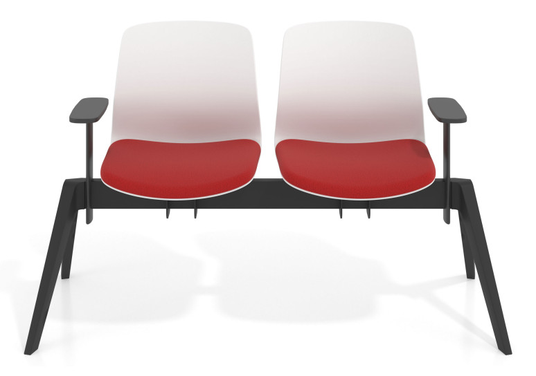bancada sala de espera rojo bancada nexus 2 asientos 3