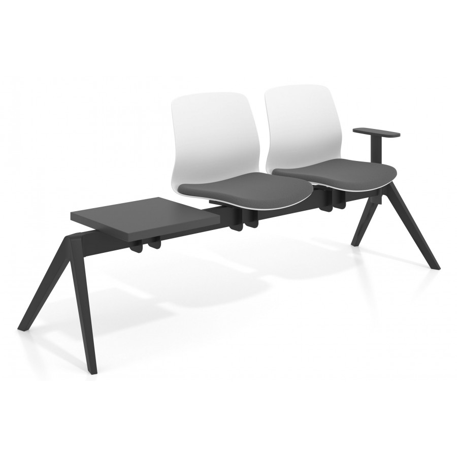 Bancada Sala de Espera Nexus 2 asientos + mesa, pata nylon