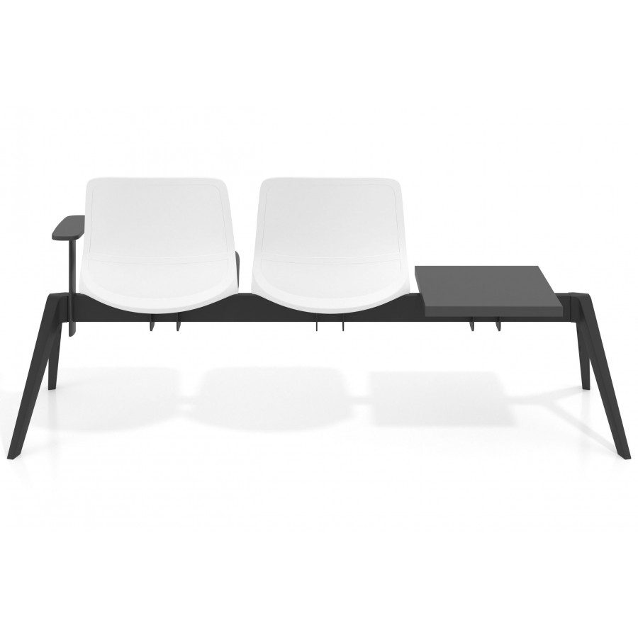 Bancada Sala de Espera Nexus 2 asientos + mesa, pata nylon