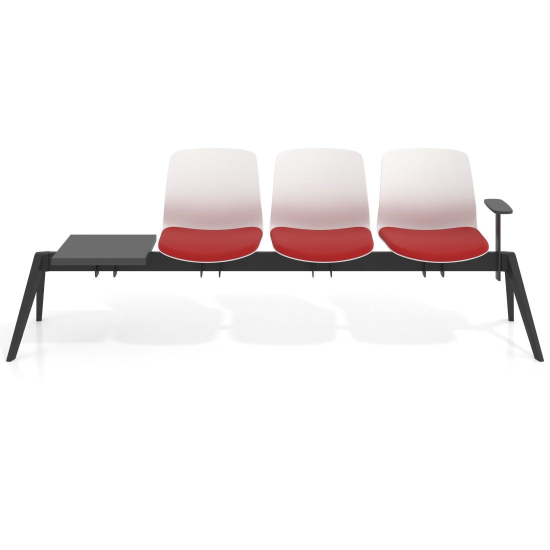 bancada sala de espera rojo bancada nexus 3 asientosmesa 3