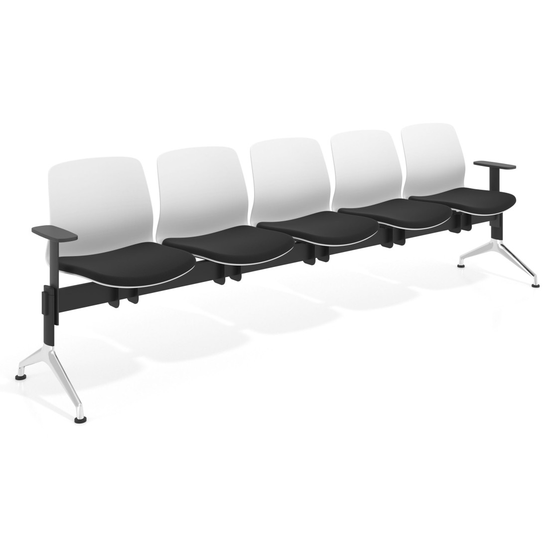 bancada sala de espera negro bancada nexus 5 asientos 7