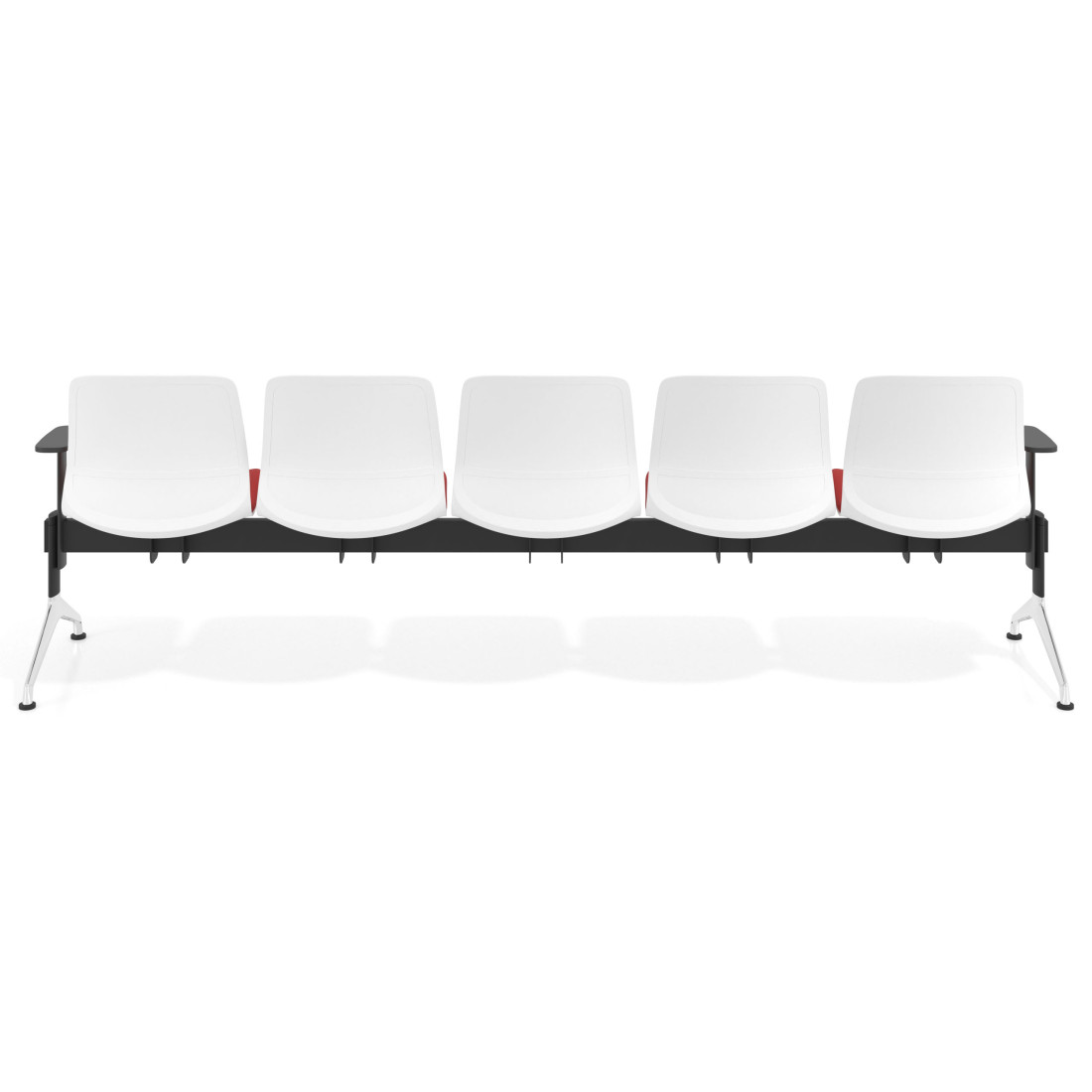bancada sala de espera rojo bancada nexus 5 asientos 5