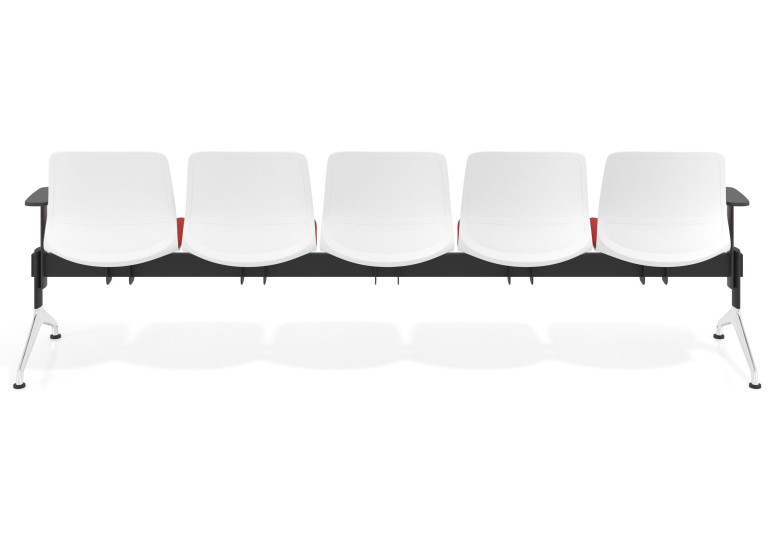 bancada sala de espera rojo bancada nexus 5 asientos 5