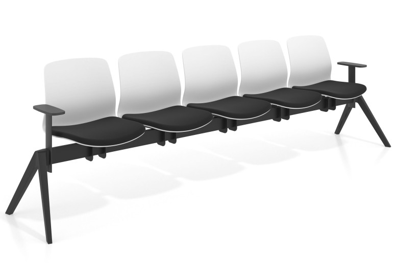 bancada sala de espera negro bancada nexus 5 asientos 1