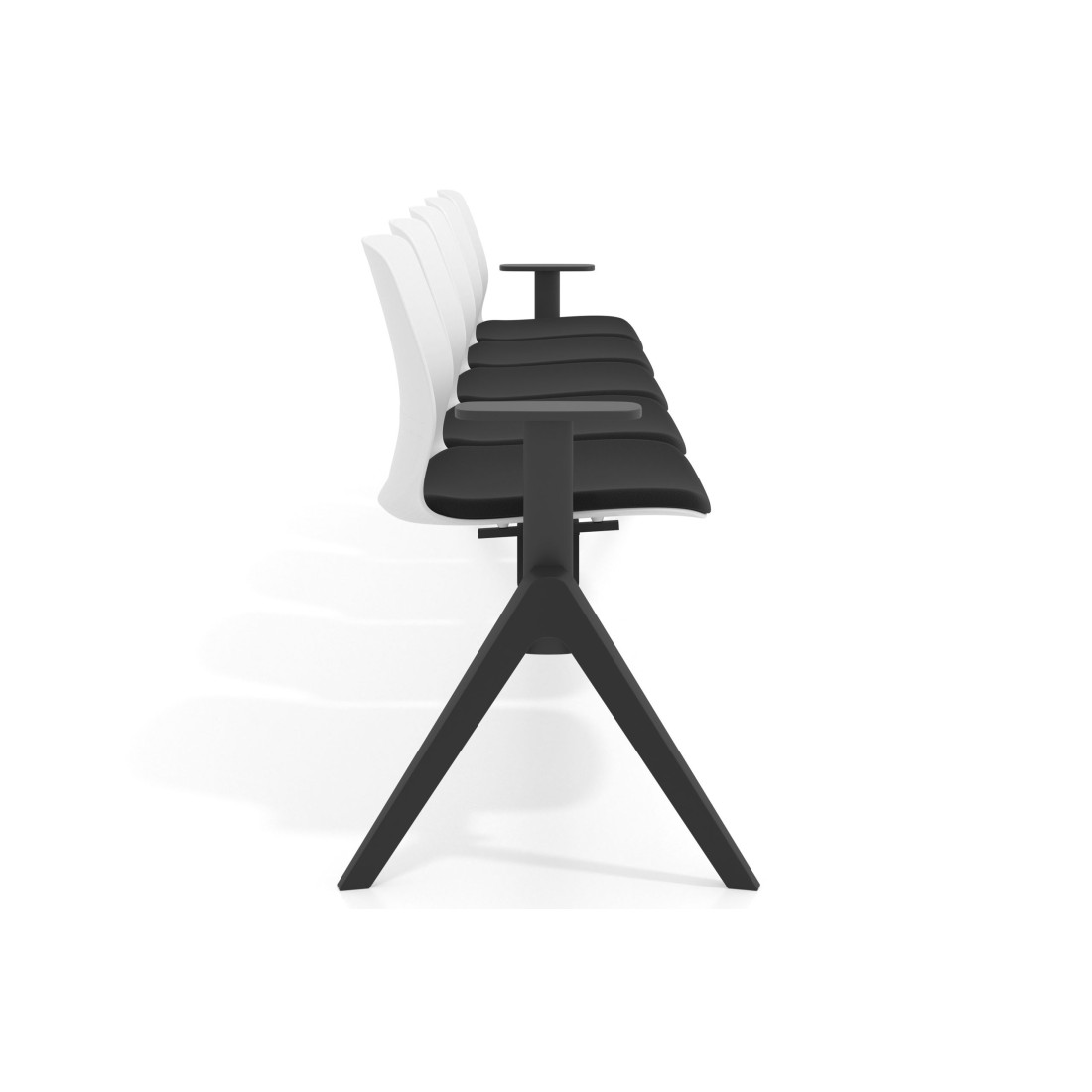 bancada sala de espera negro bancada nexus 5 asientos 6
