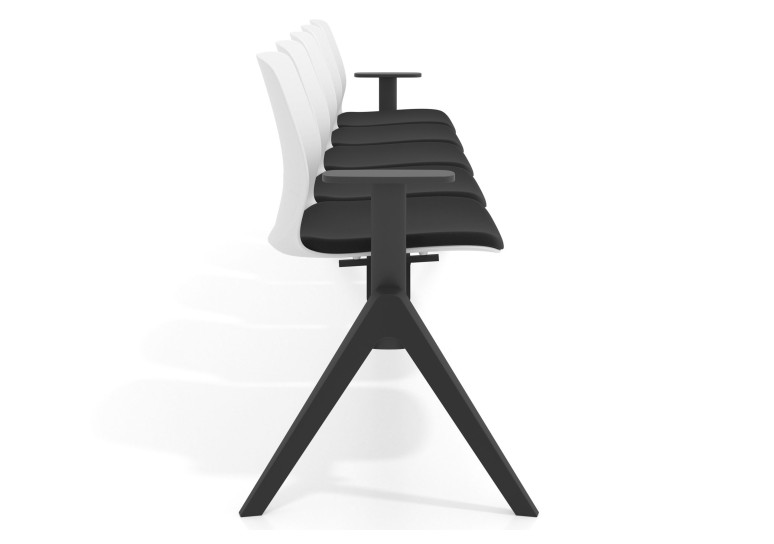 bancada sala de espera negro bancada nexus 5 asientos 6