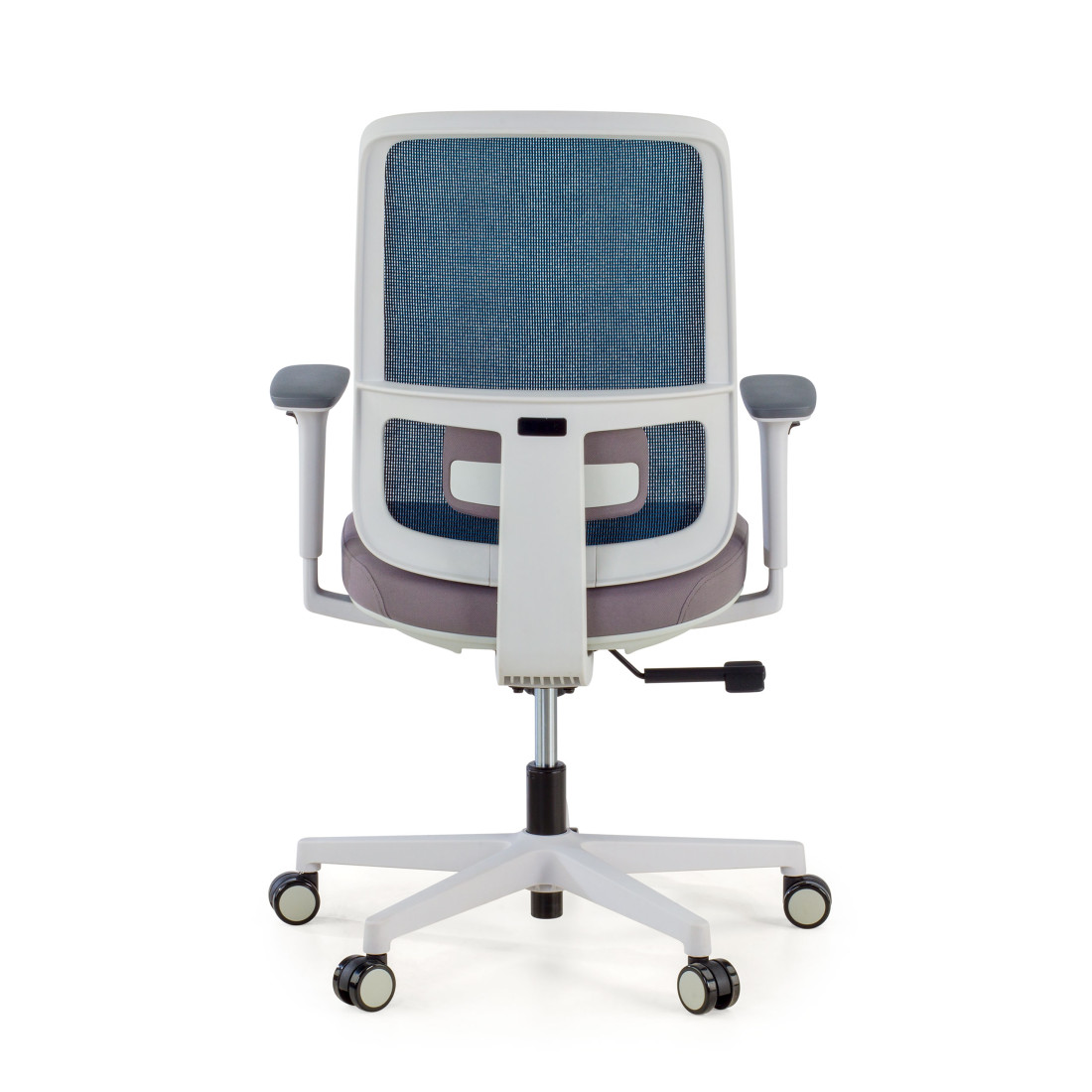 silla ergonomica azul sugar estructura blanca malla 8