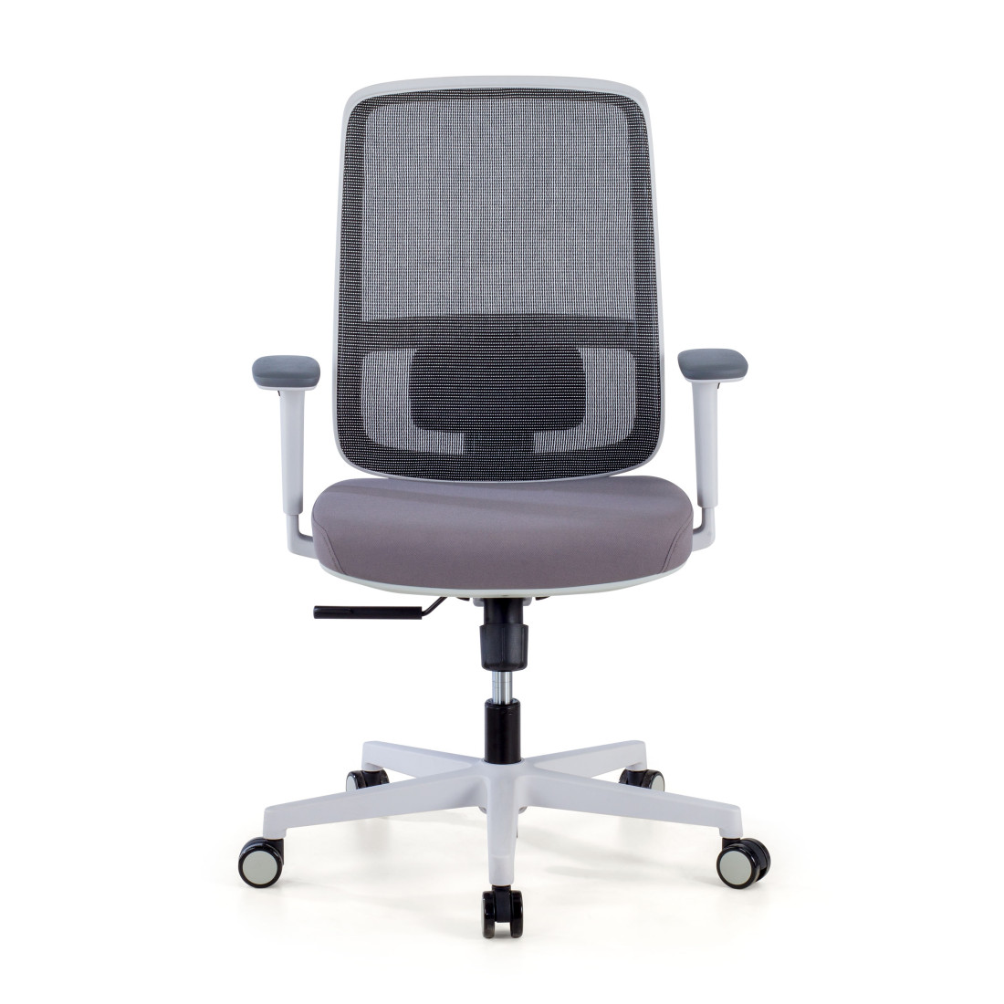silla ergonomica gris sugar estructura blanca malla 3
