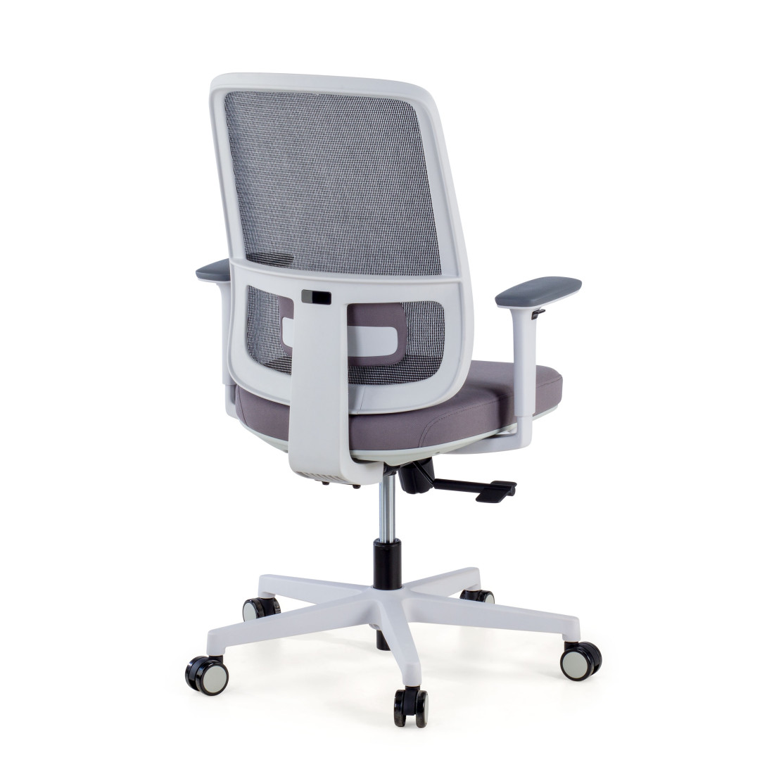 silla ergonomica gris sugar estructura blanca malla 6
