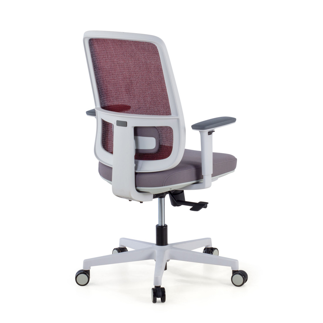 silla ergonomica rojo sugar estructura blanca malla 6