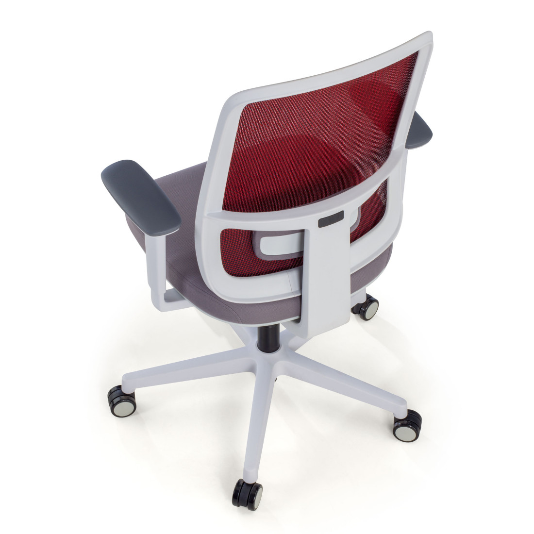 silla ergonomica rojo sugar estructura blanca malla 8