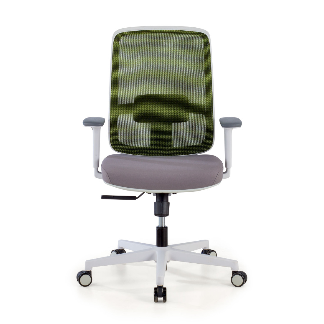 silla ergonomica verde sugar estructura blanca malla 3